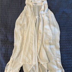 White Sleeveless Button-Up Blouse